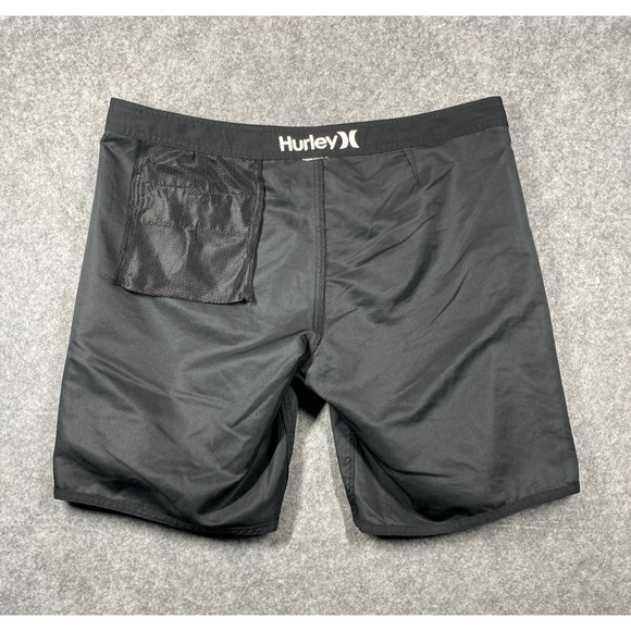 Hurley Swim Shorts Mens Black Pink Large? Side Logo 8.5" Inseam - Picture 15 of 15
